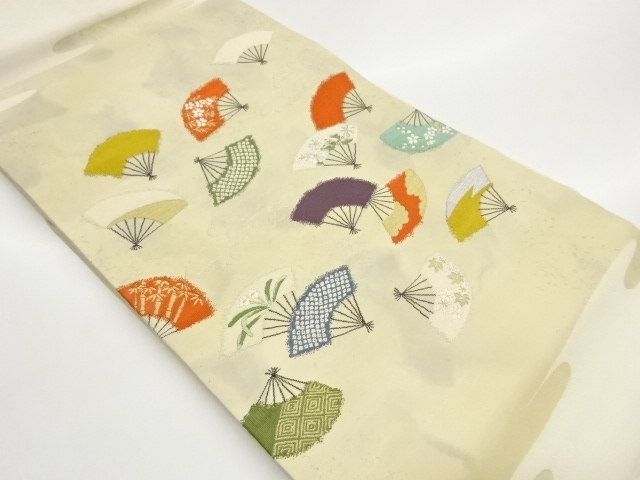 JAPANESE NAGOYA OBI / WOVEN FOLDING FAN PATTERN